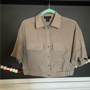 Rachel Zoe crop utility shirt